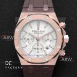 Perfect Replica Swiss Audemars Piguet Royal Oak Rose Gold Brown Rubber Strap 41mm Watch